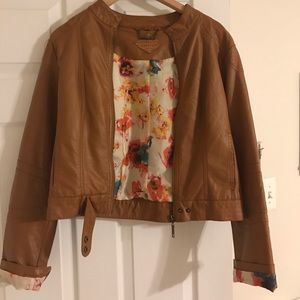 Brown Vegan leather jacket